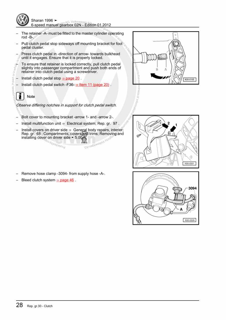 Examplepage for repair manual 2 6-speed manual gearbox 02N