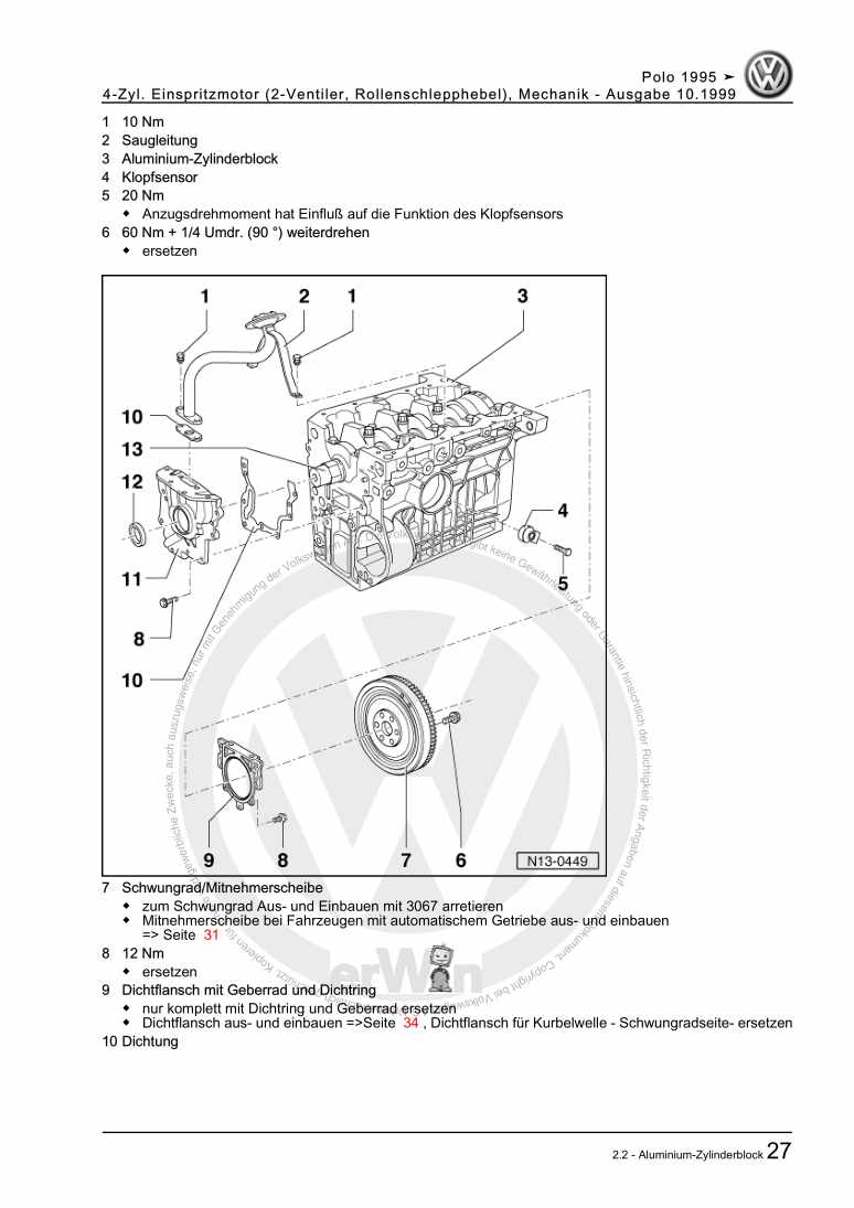 Examplepage for repair manual 3 4-Zyl. Einspritzmotor (2-Ventiler, Rollenschlepphebel), Mechanik