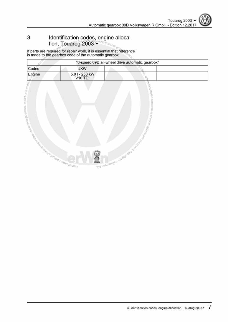 Examplepage for repair manual 3 Automatic gearbox 09D Volkswagen R GmbH
