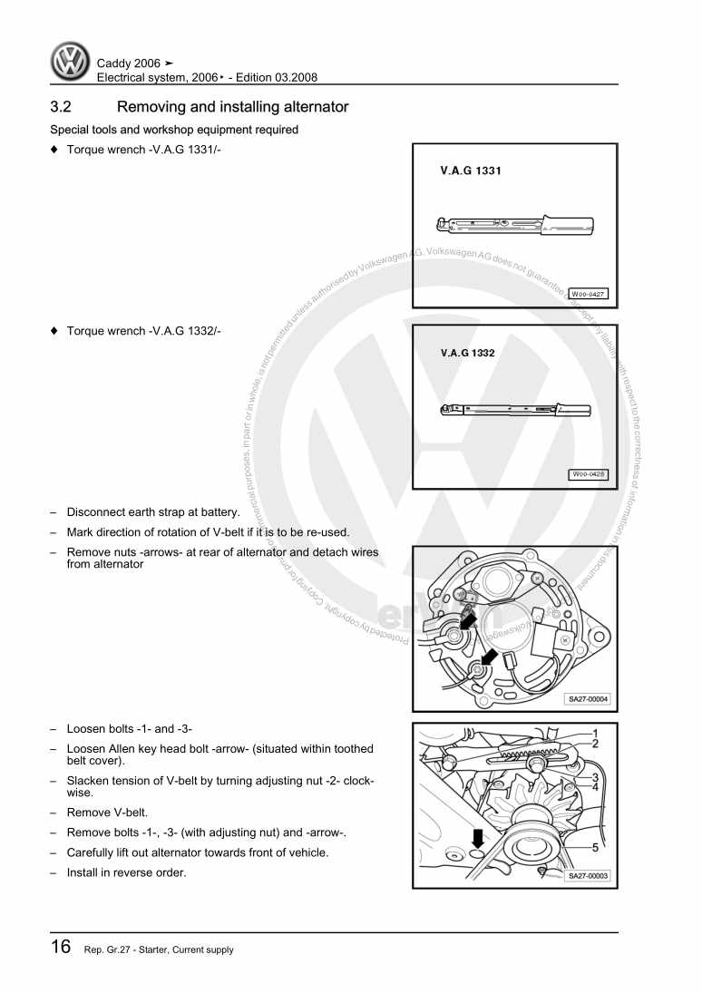 Examplepage for repair manual 2 Electrical system, 2006▸