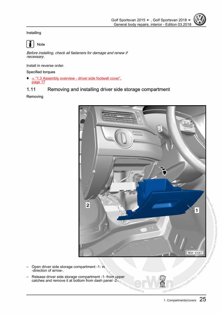 Examplepage for repair manual 3 General body repairs, interior