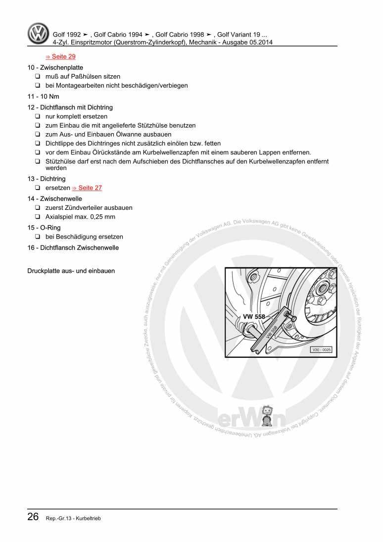 Beispielseite für Reparaturanleitung 2 4-Zyl. Einspritzmotor (Querstrom-Zylinderkopf), Mechanik