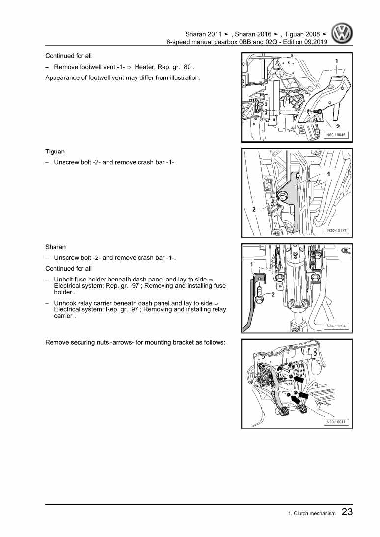 Examplepage for repair manual 2 6-speed manual gearbox 0BB and 02Q