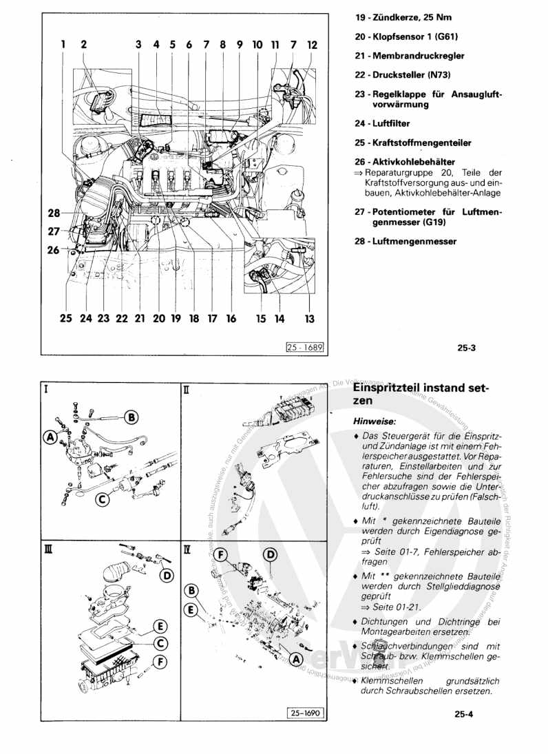 Examplepage for repair manual KE-Motronic Einspritz- und Zündanlage gA