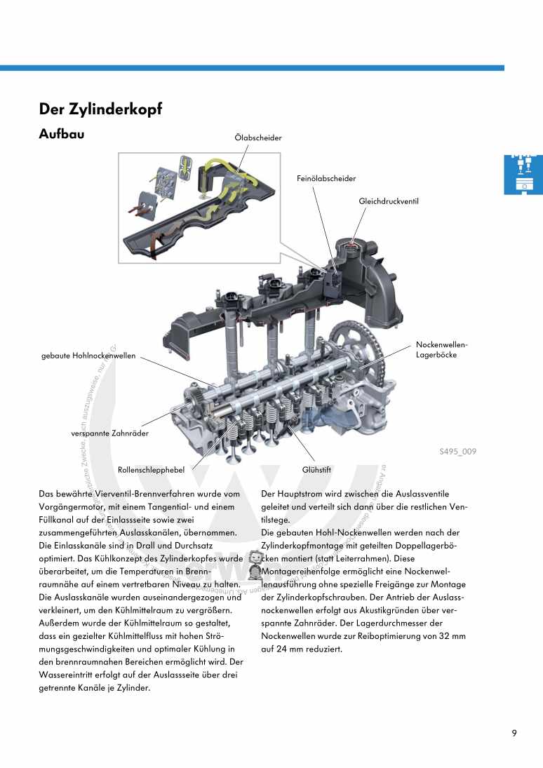 Examplepage for repair manual 3 Nr. 495: Der 3,0l-V6-TDI-Motor (Generation 2)