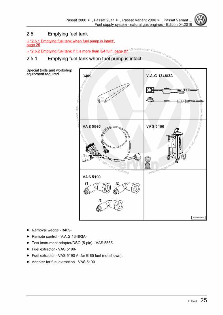 Beispielseite für Reparaturanleitung 2 Fuel supply system - natural gas engines