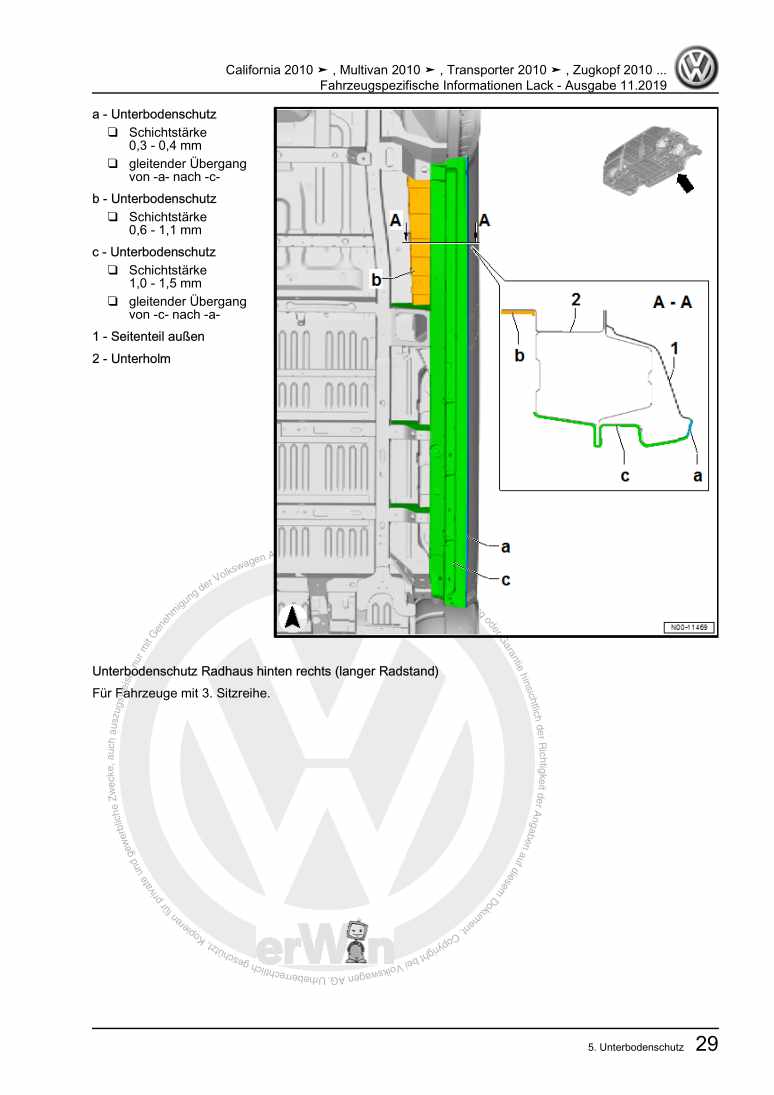 Examplepage for repair manual 3 Fahrzeugspezifische Informationen Lack