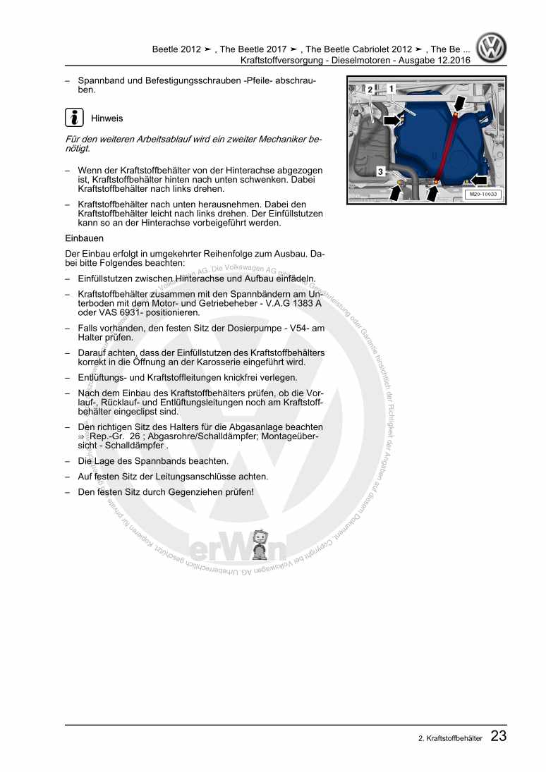 Examplepage for repair manual 2 Kraftstoffversorgung - Dieselmotoren