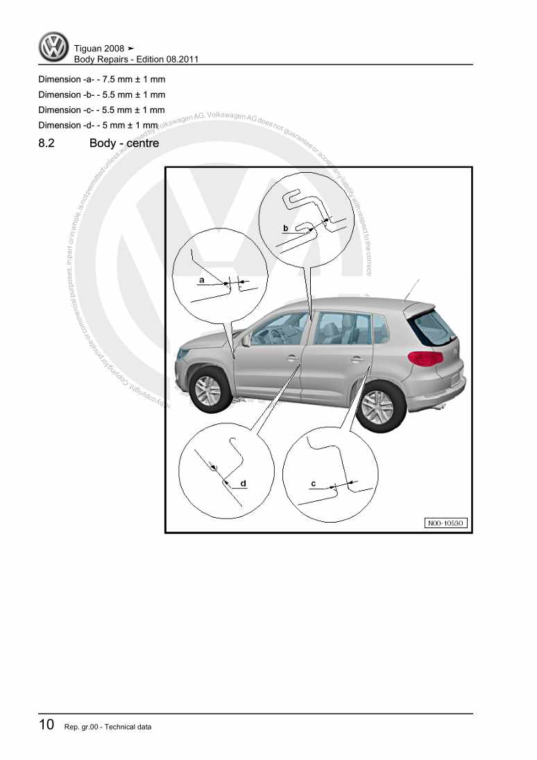 Examplepage for repair manual 3 Body Repairs