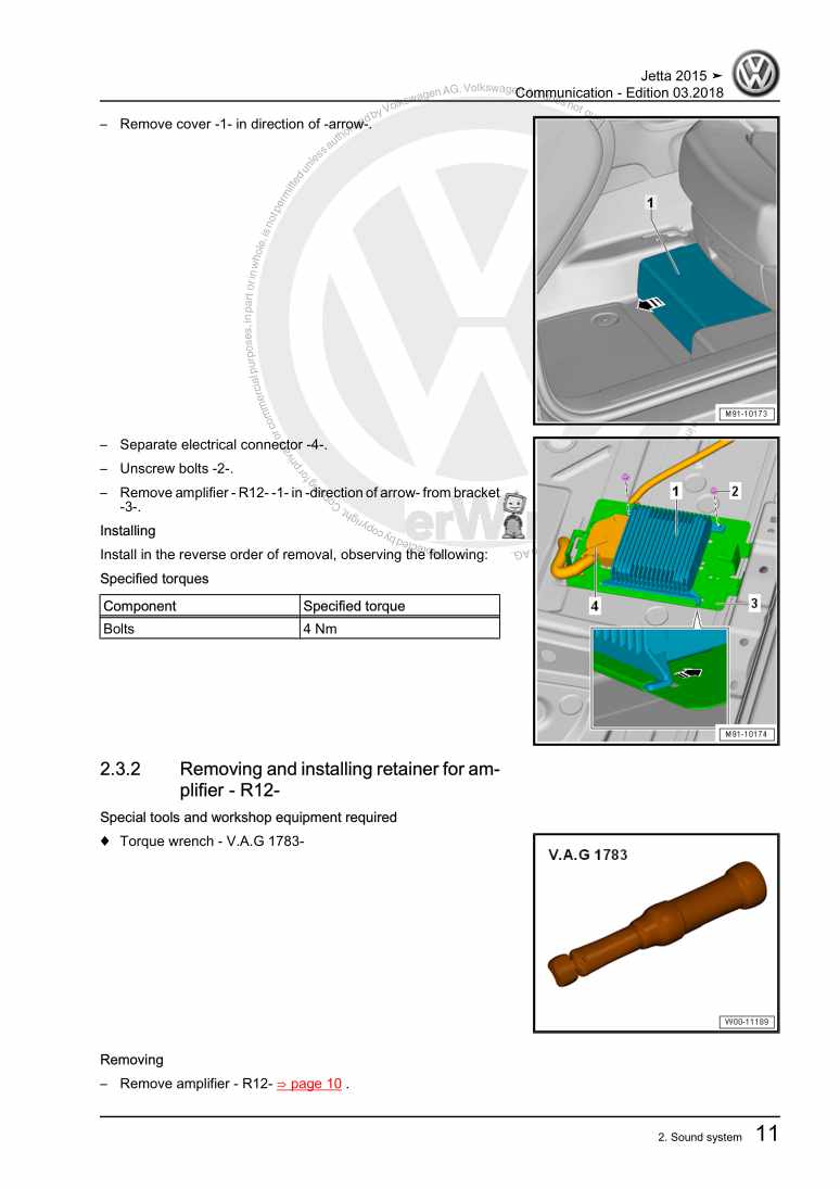 Examplepage for repair manual Communication