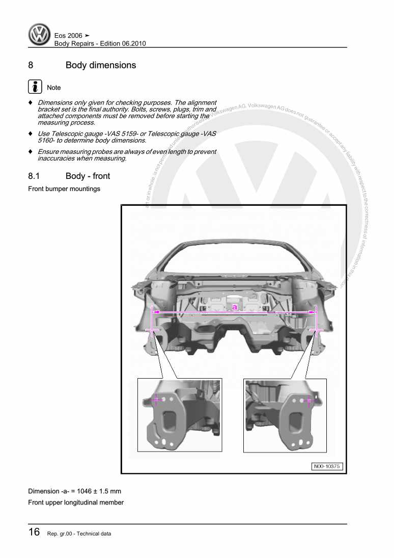 Examplepage for repair manual 3 Body Repairs