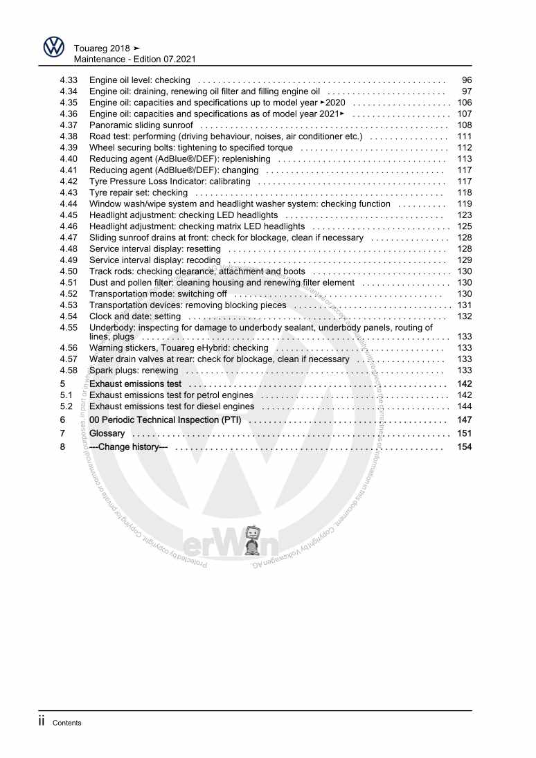 Examplepage for repair manual 3 Maintenance