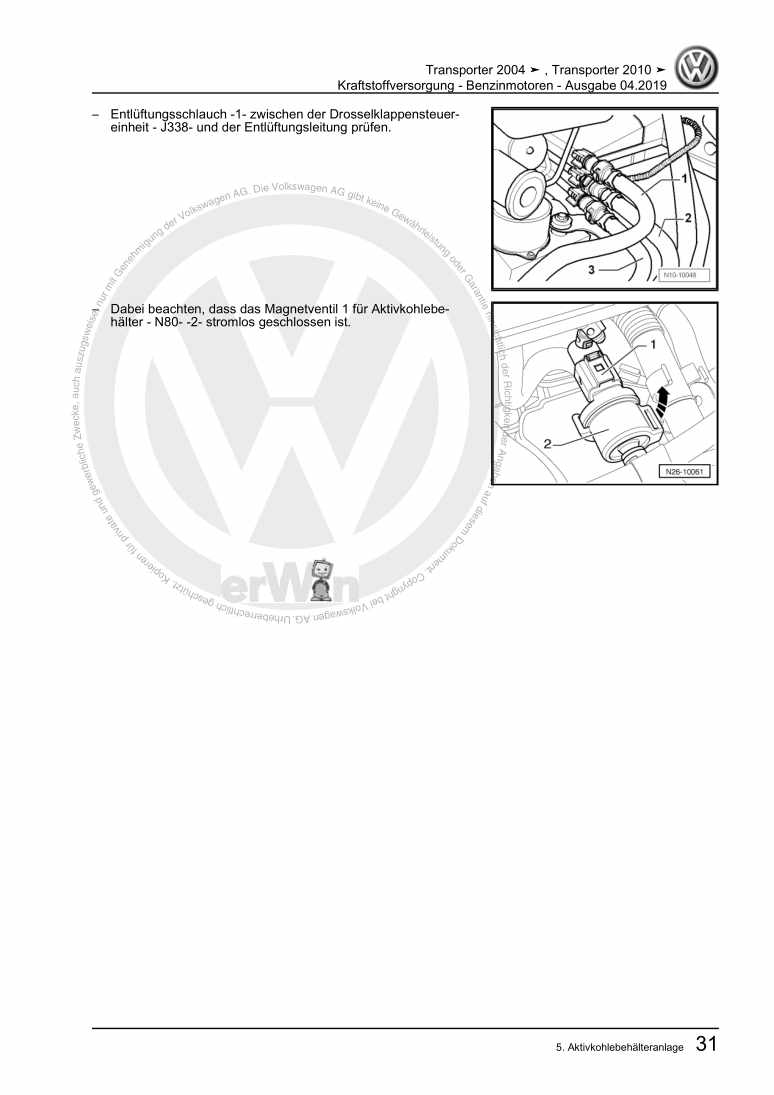 Examplepage for repair manual 3 Kraftstoffversorgung - Benzinmotoren