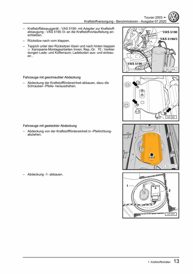 Examplepage for repair manual 2 Kraftstoffversorgung - Benzinmotoren