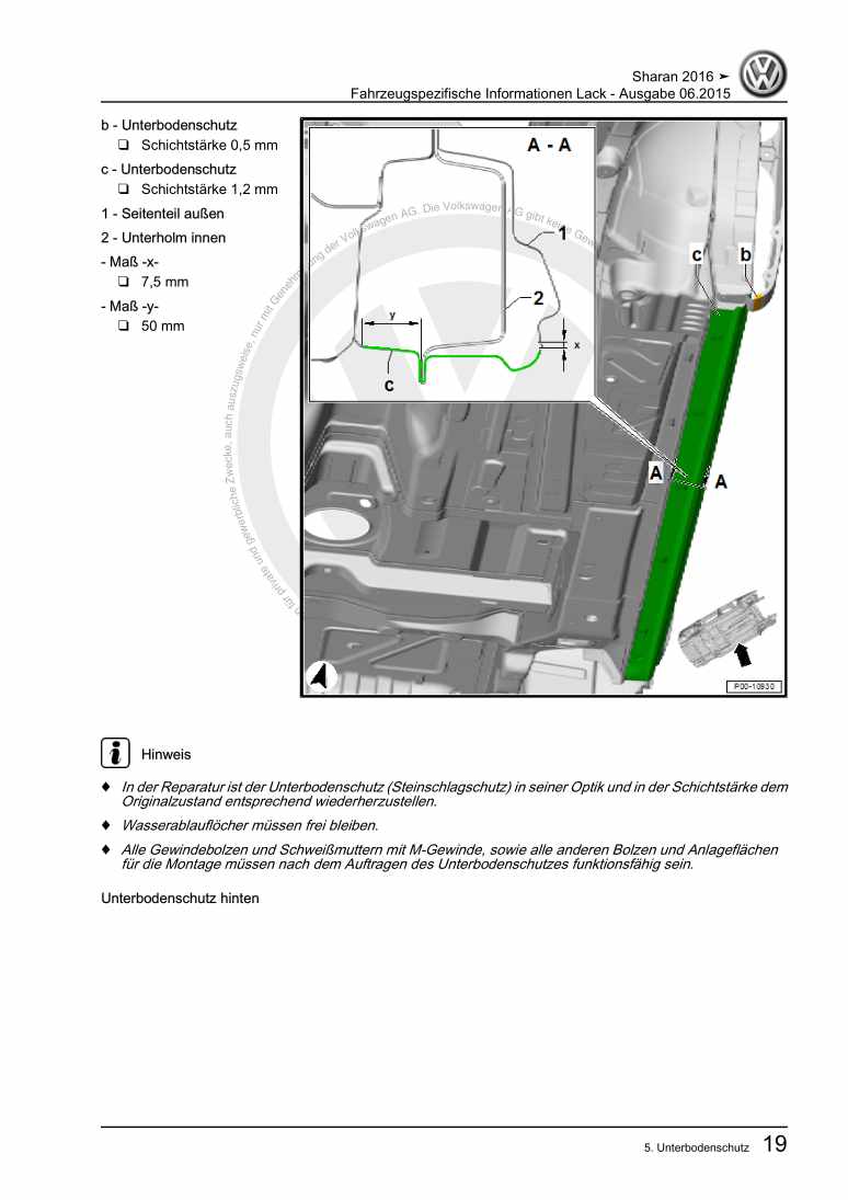 Examplepage for repair manual 3 Fahrzeugspezifische Informationen Lack