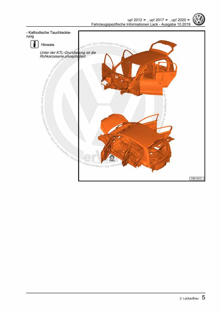 Examplepage for repair manual 3 Fahrzeugspezifische Informationen Lack