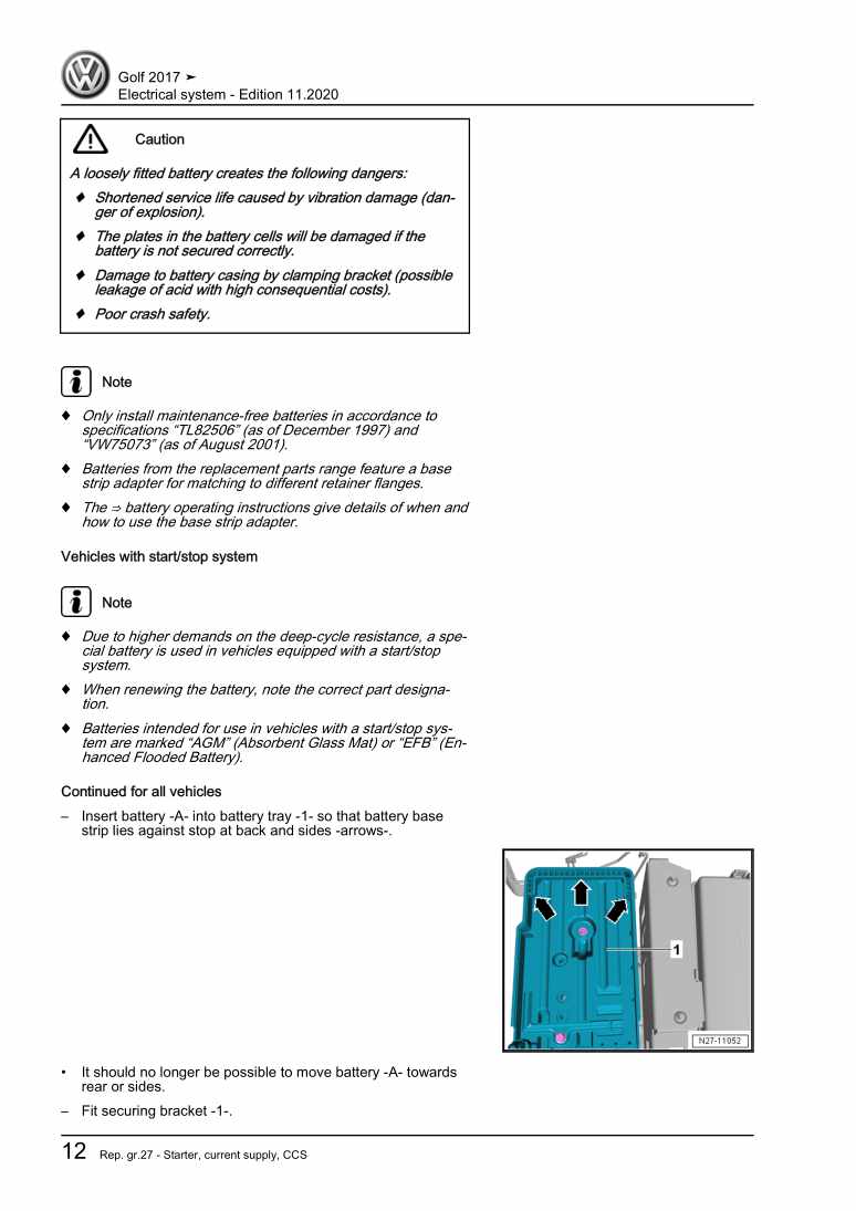 Examplepage for repair manual 2 Electrical system
