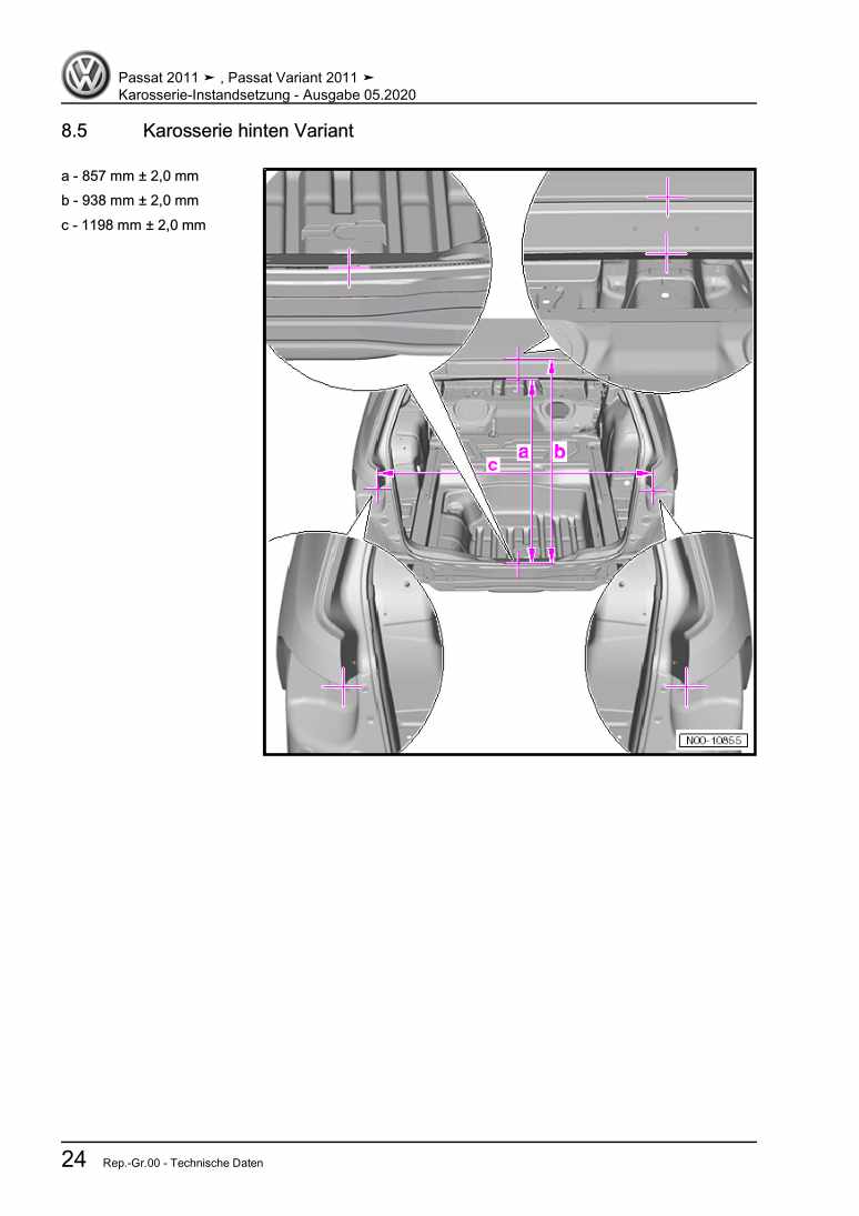 Examplepage for repair manual 2 Karosserie-Instandsetzung