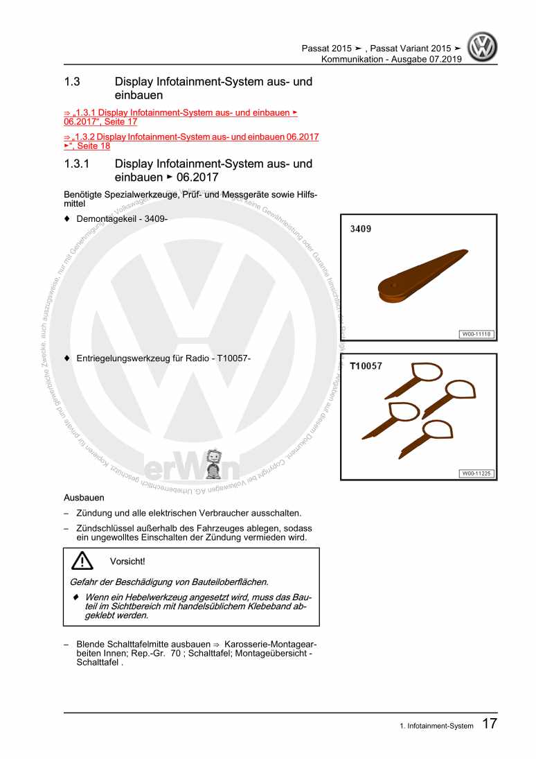 Examplepage for repair manual 2 Kommunikation