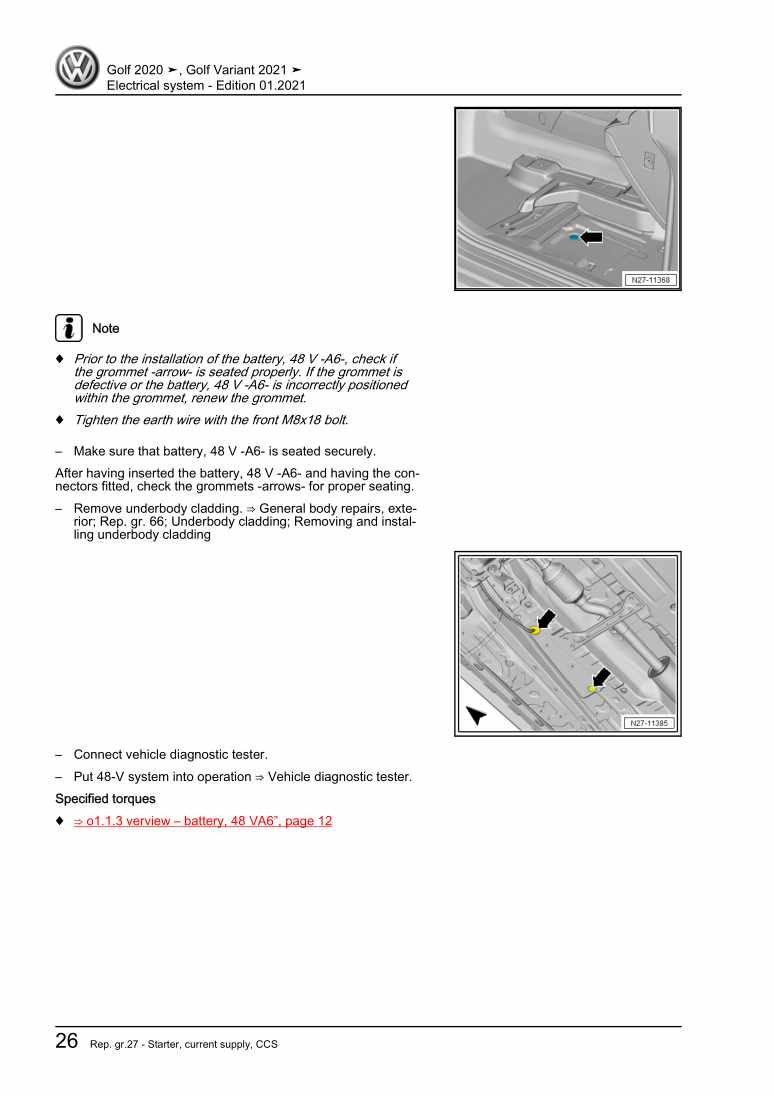 Examplepage for repair manual 3 Electrical system