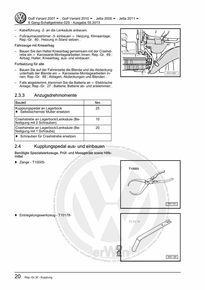 Examplepage for repair manual 3 6 Gang-Schaltgetriebe 02S