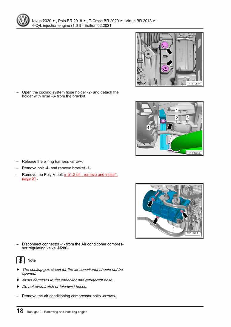 Examplepage for repair manual 2 4-Cyl. injection engine (1.6 l)