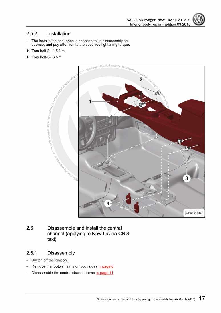 Examplepage for repair manual 3 Interior body repair