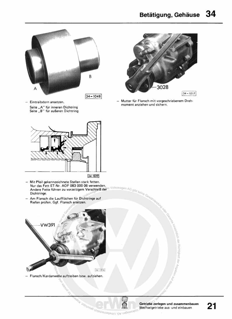 Beispielseite für Reparaturanleitung 2 Schaltgetriebe 005 u. Achsantrieb