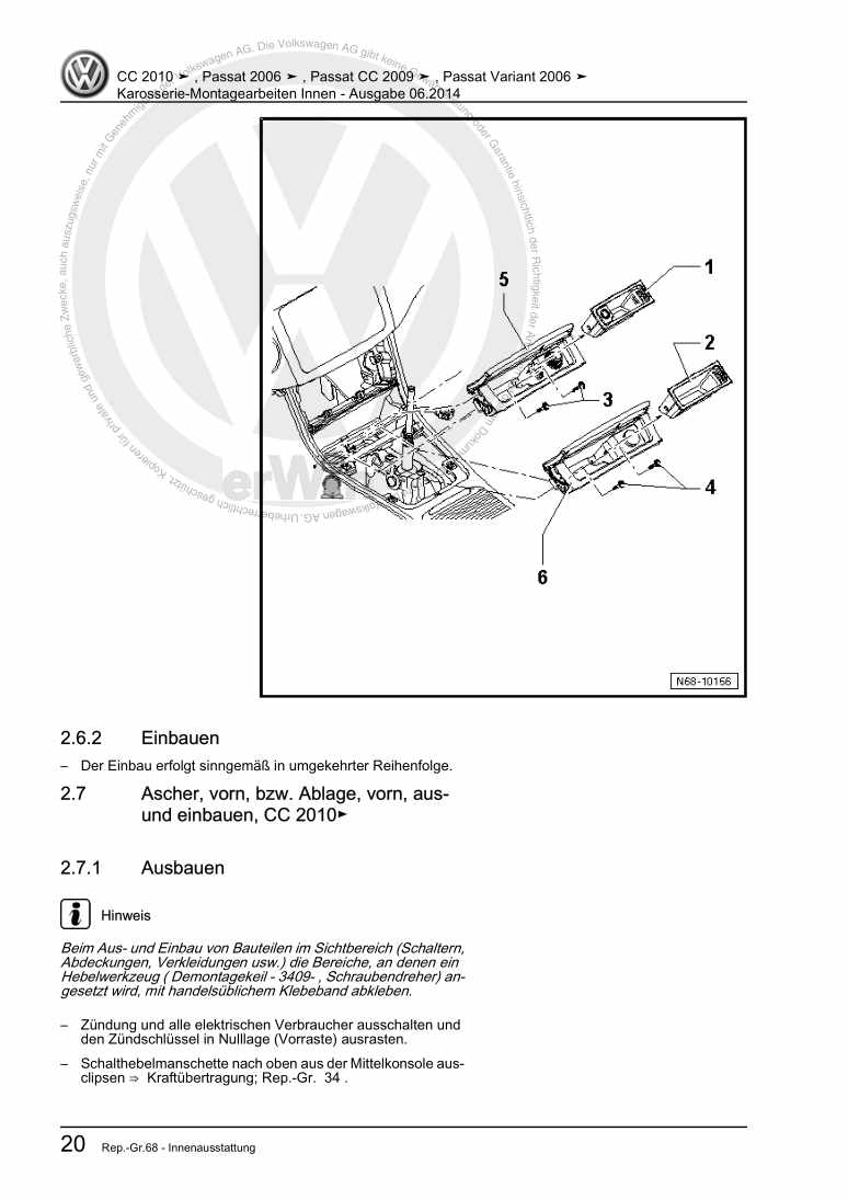 Beispielseite für Reparaturanleitung 2 Karosserie-Montagearbeiten Innen
