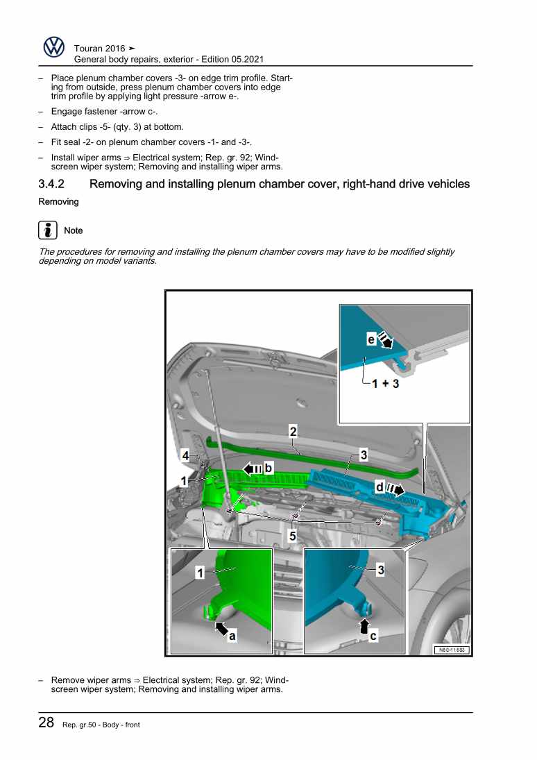 Examplepage for repair manual 3 General body repairs, exterior