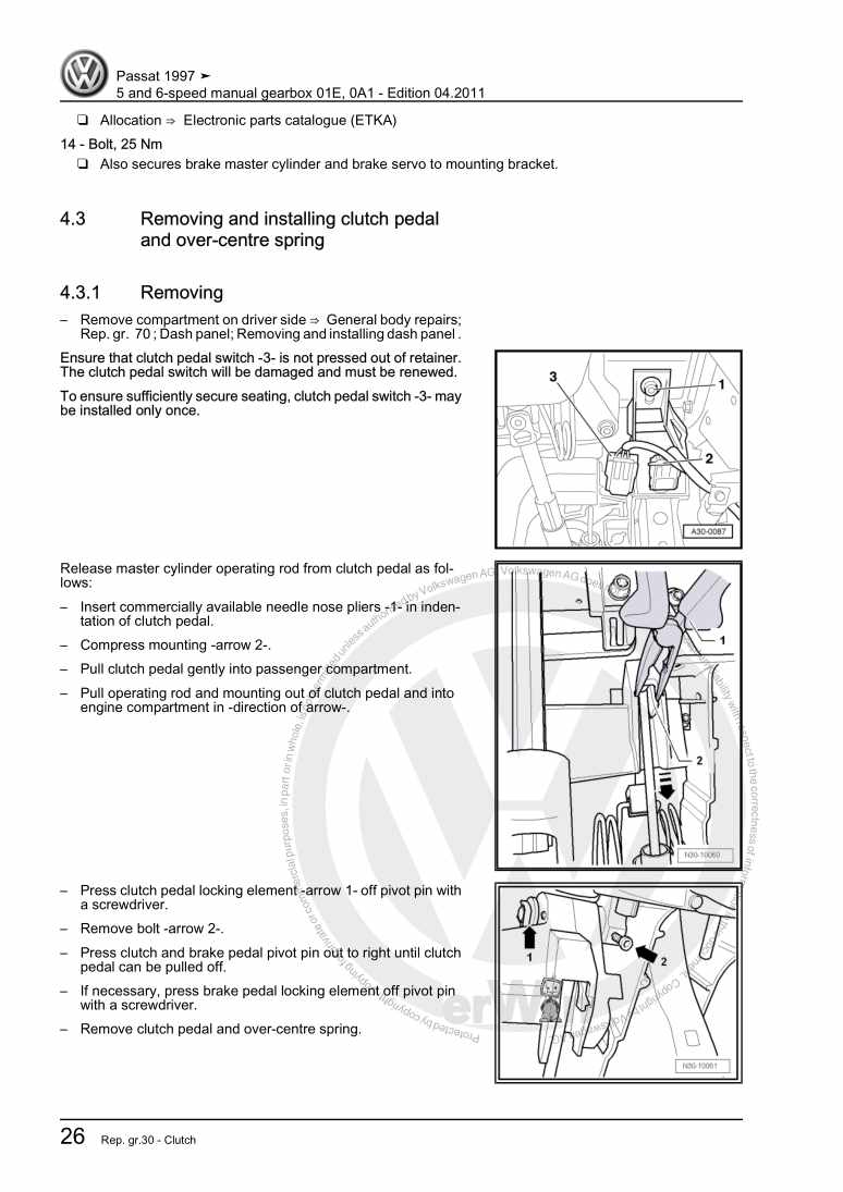 Examplepage for repair manual 3 5 and 6-speed manual gearbox 01E, 0A1