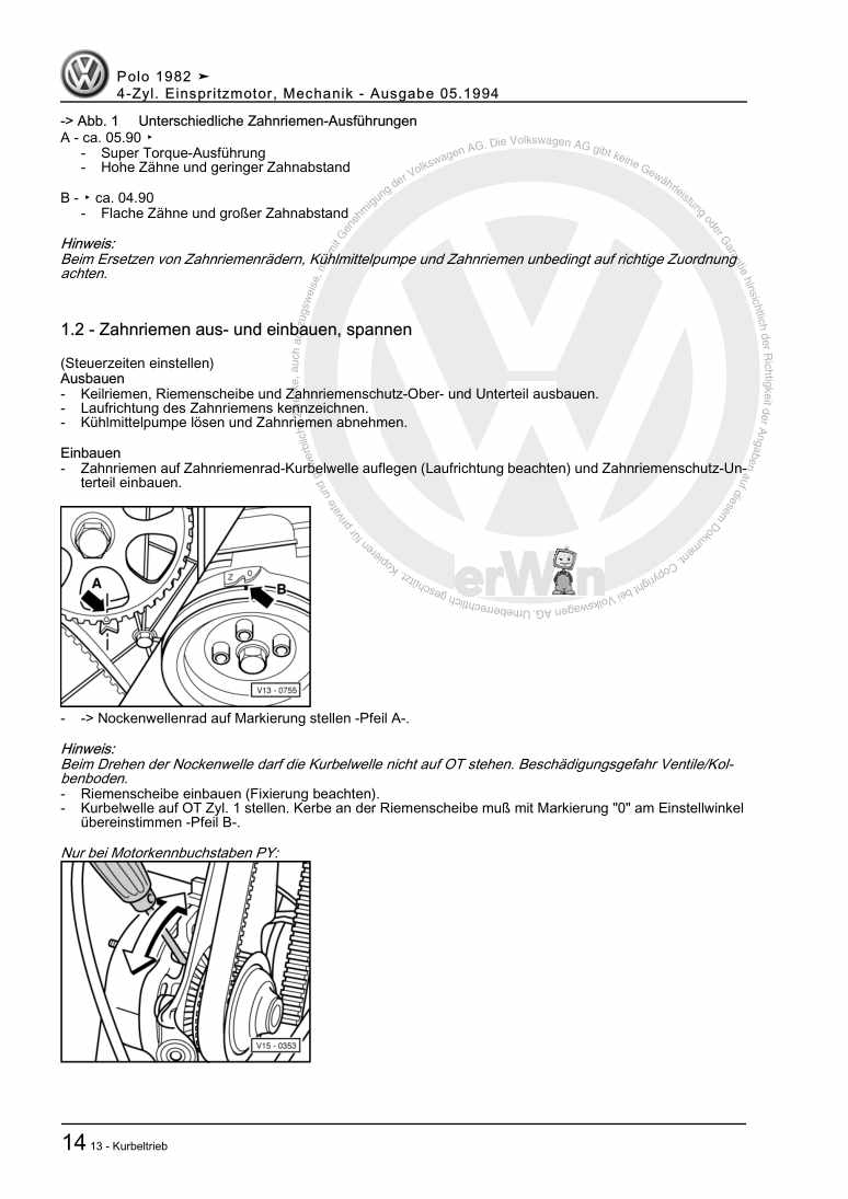 Examplepage for repair manual 2 4-Zyl. Einspritzmotor, Mechanik