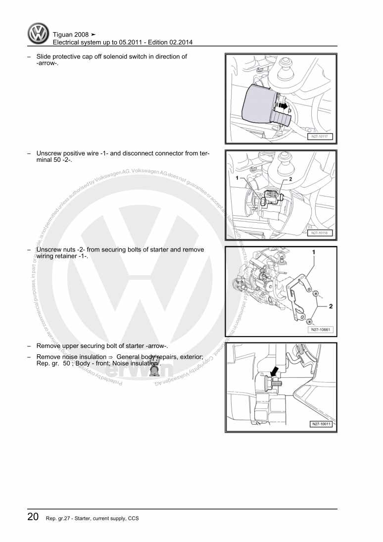 Examplepage for repair manual 3 Electrical system up to 05.2011