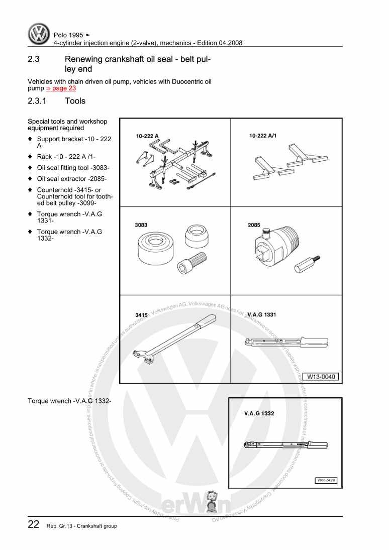 Examplepage for repair manual 3 4-cylinder injection engine (2-valve), mechanics