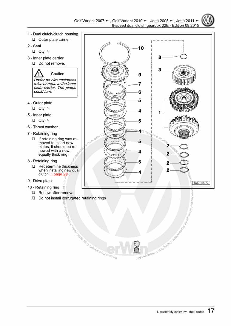 Beispielseite für Reparaturanleitung 3 6-speed dual clutch gearbox 02E