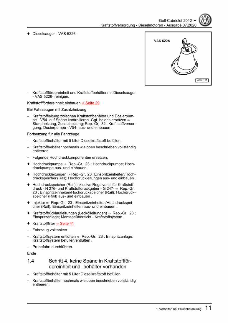Examplepage for repair manual 3 Kraftstoffversorgung - Dieselmotoren