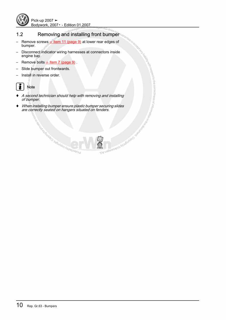 Examplepage for repair manual 3 Bodywork, 2007▸