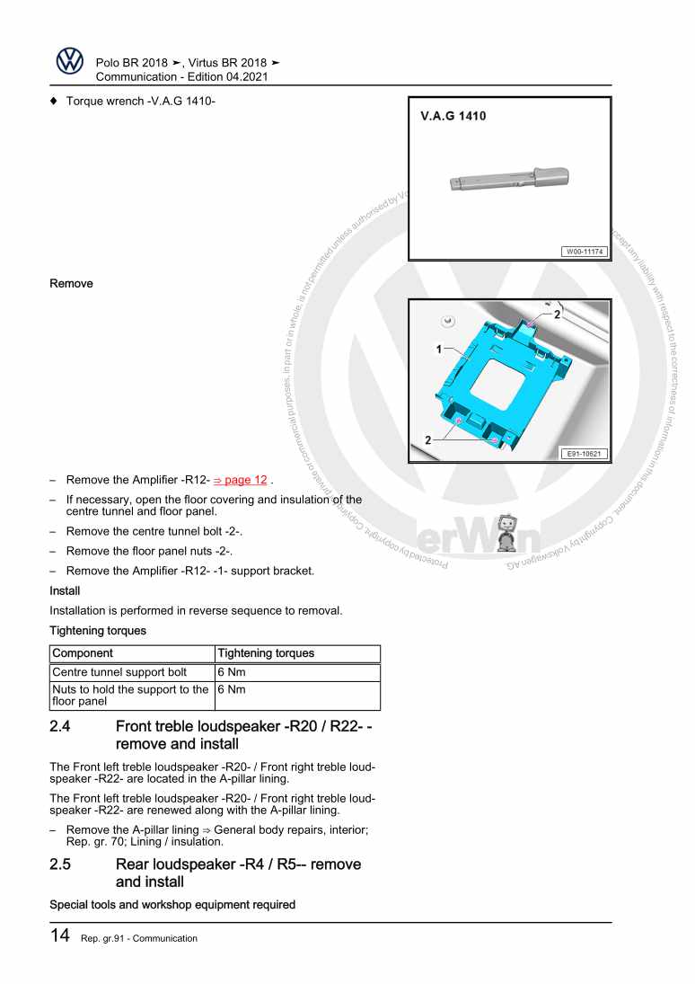 Examplepage for repair manual 3 Communication