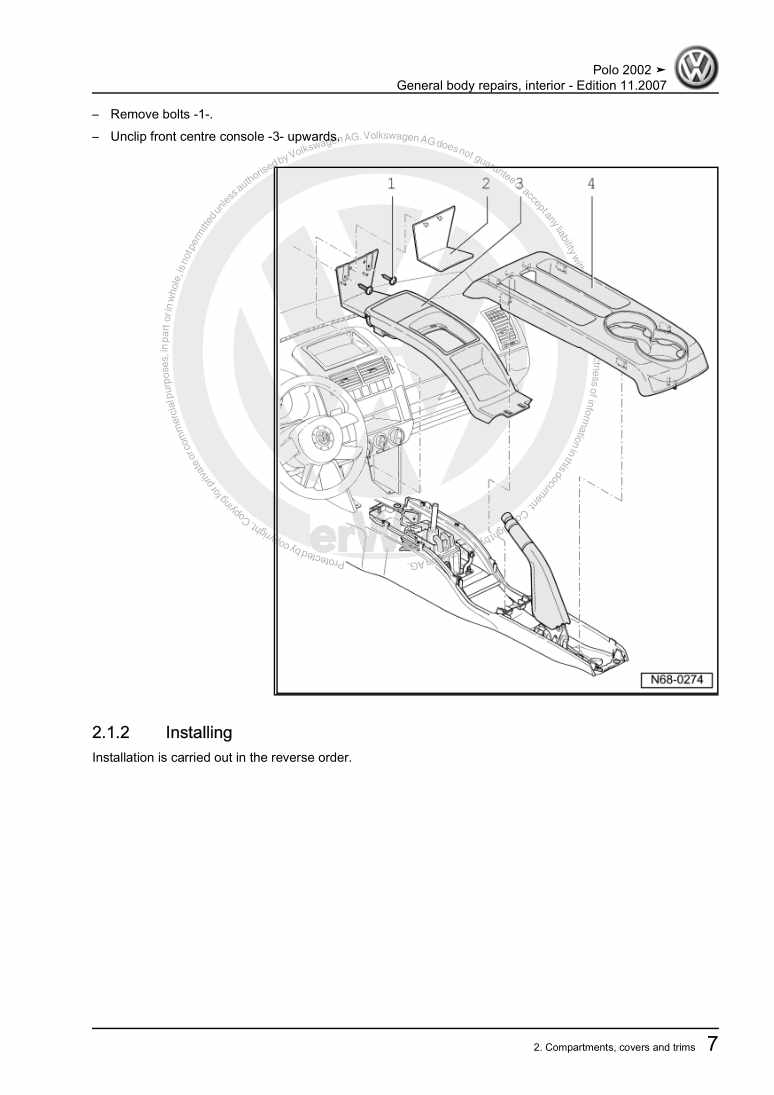 Examplepage for repair manual 2 General body repairs, interior