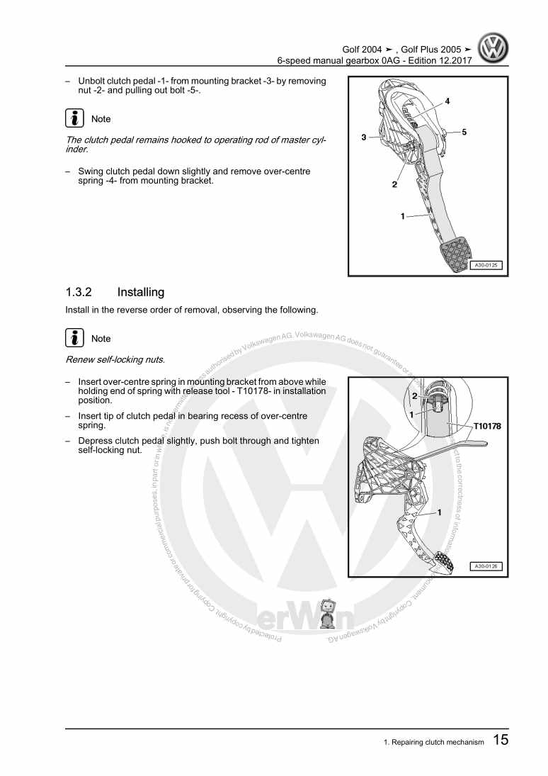 Examplepage for repair manual 2 6-speed manual gearbox 0AG
