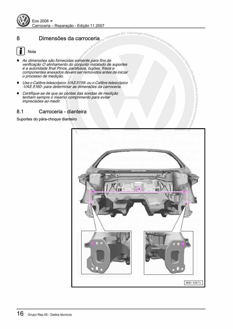 Examplepage for repair manual 2 Carroceria – Reparação