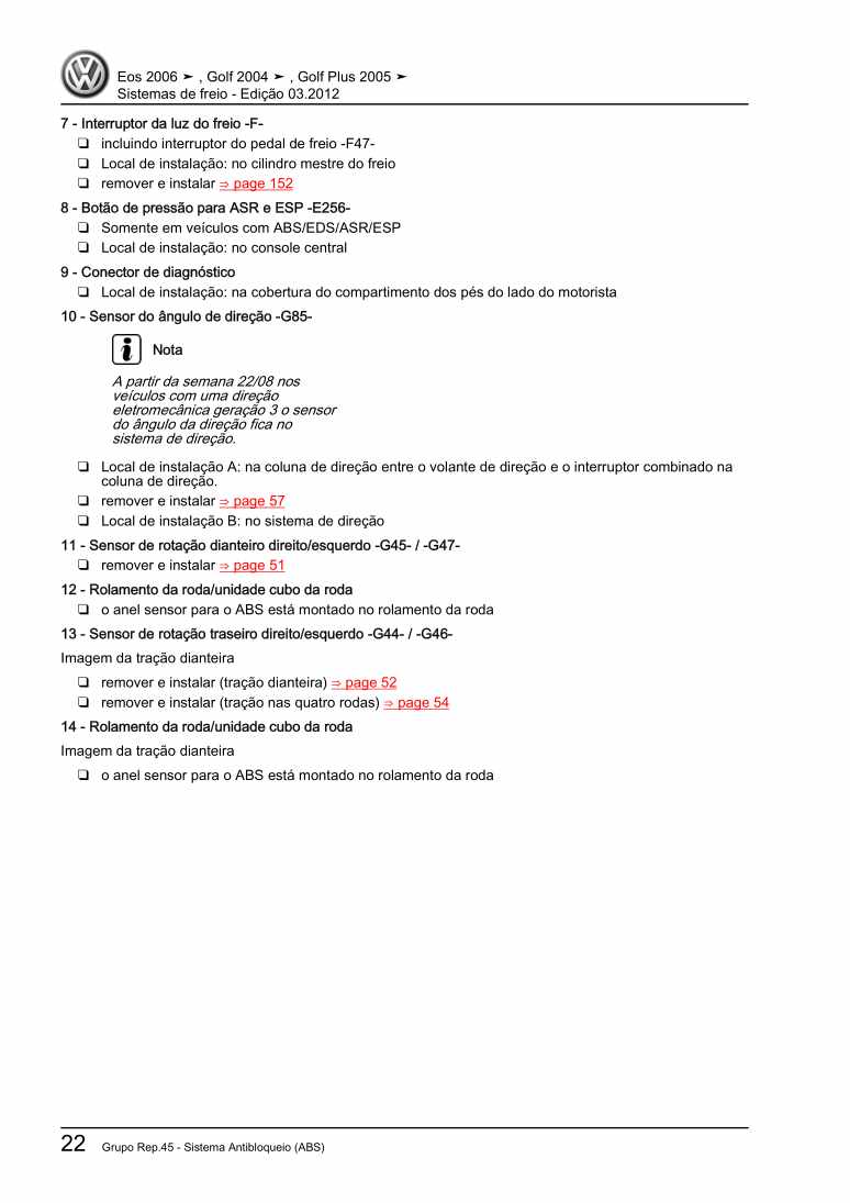 Examplepage for repair manual 2 Sistemas de freio