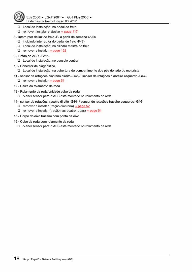 Examplepage for repair manual 3 Sistemas de freio