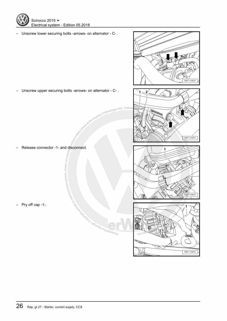 Examplepage for repair manual Electrical system