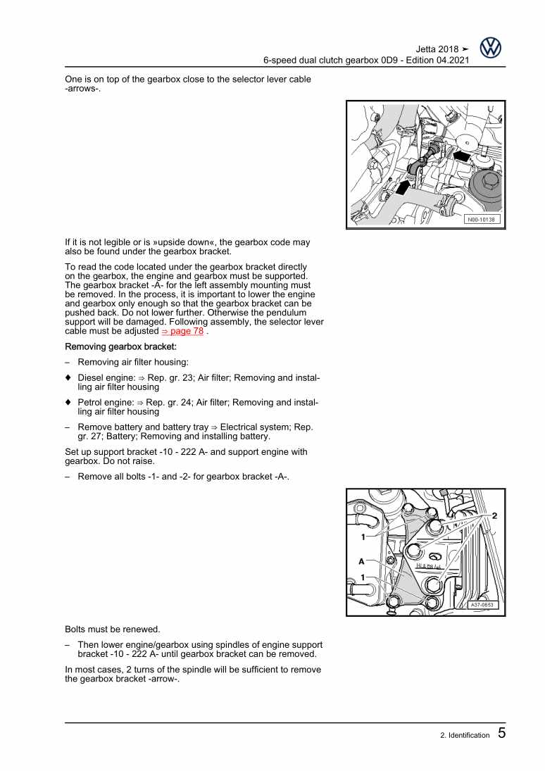 Examplepage for repair manual 3 6-speed dual clutch gearbox 0D9