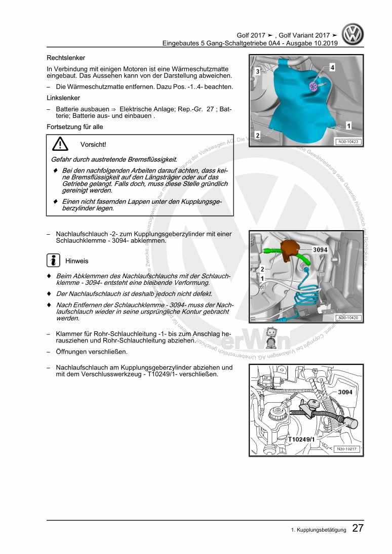 Beispielseite für Reparaturanleitung 3 Eingebautes 5 Gang-Schaltgetriebe 0A4