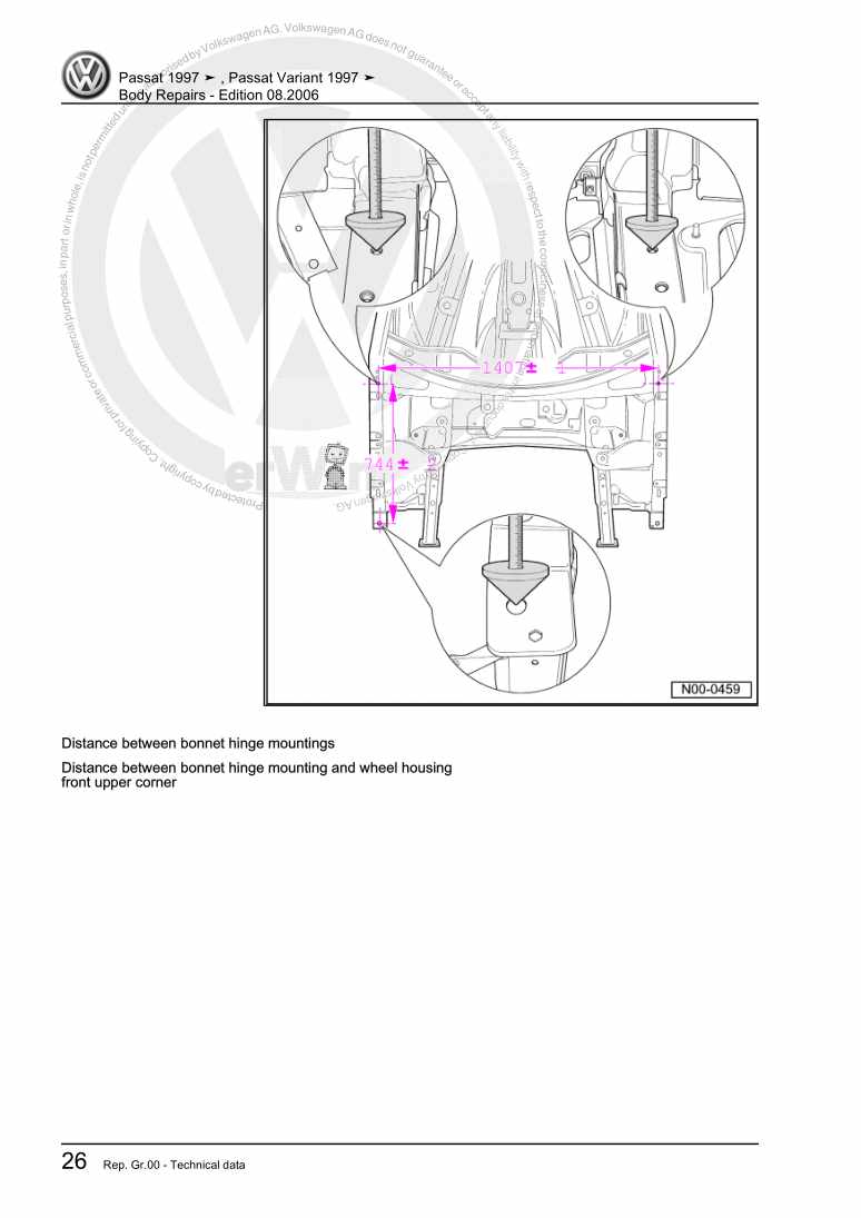 Examplepage for repair manual Body Repairs