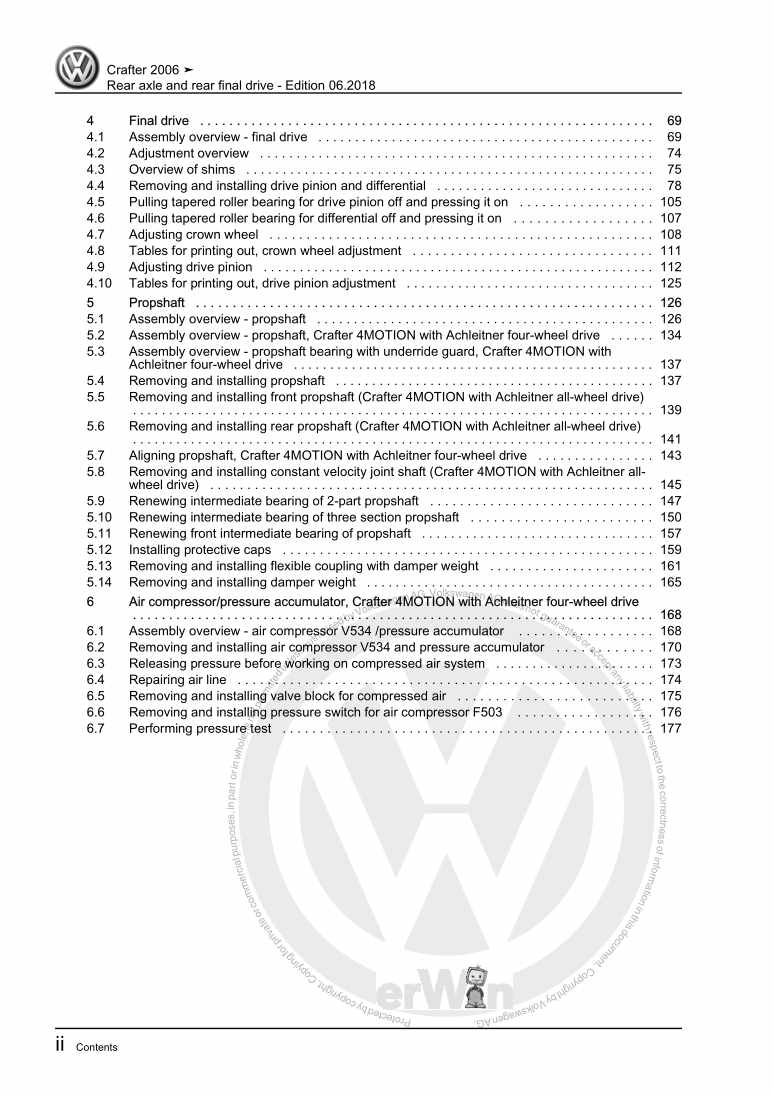 Examplepage for repair manual 3 Rear axle and rear final drive