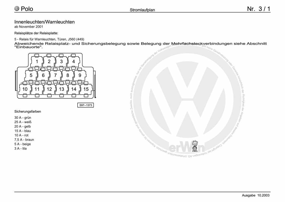 Beispielseite für Reparaturanleitung 2 Grundausstattung, ab November 2001