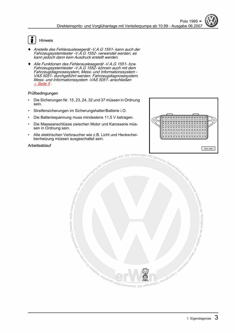 Beispielseite für Reparaturanleitung 2 Direkteinspritz- und Vorglühanlage mit Verteilerpumpe ab 10.99